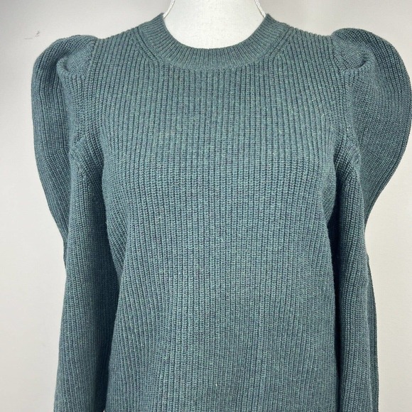 LK Bennett Green Puff Sleeve Knit Sweater Size S Jumper - Picture 2 of 12